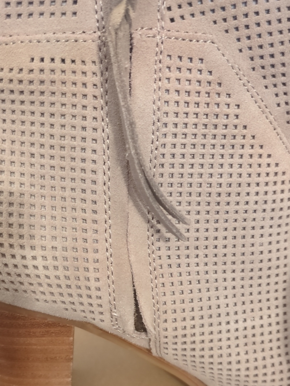 Toms Perforated Suede Ankle Boots in Light Beige Size 6 - Picture 8 of 9